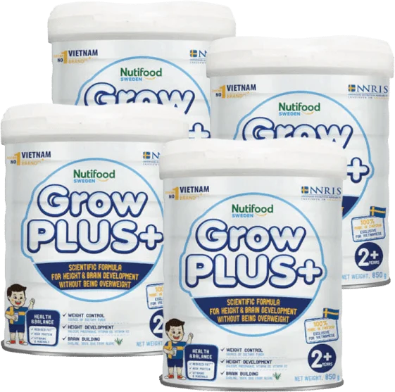 Combo 4 Sữa GrowPLUS+ Trắng 850g (từ 2 tuổi)