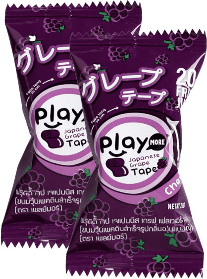 Combo 2 Kẹo dẻo cuộn Playmore vị nho nhật 21g
