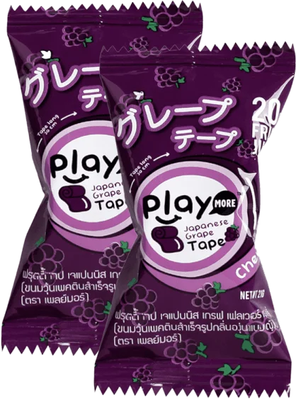Combo 2 Kẹo dẻo cuộn Playmore vị nho nhật 21g