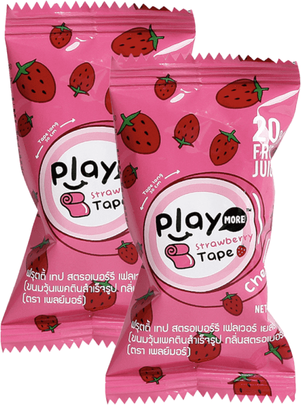 Combo 2 Kẹo dẻo cuộn Playmore vị dâu 21g