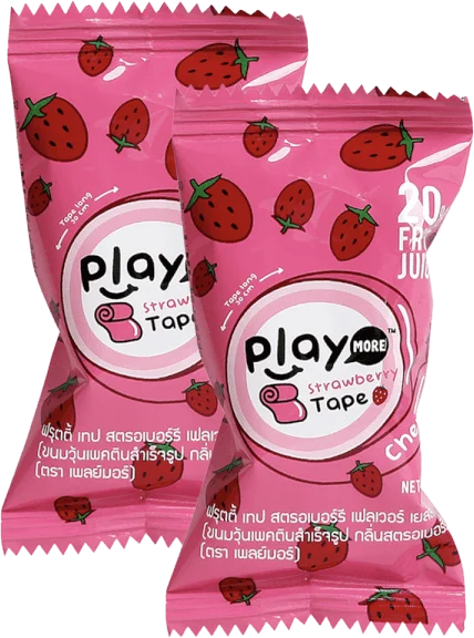 Combo 2 Kẹo dẻo cuộn Playmore vị dâu 21g