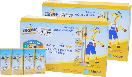 Combo 2 thùng Sữa Abbott Grow Gold hương vani 110ML - Lốc 4 (Từ 1 tuổi)
