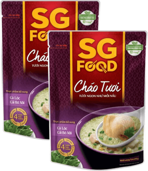 Combo 2 cháo Cá lóc, Cải bó xôi, SG Food, 270g