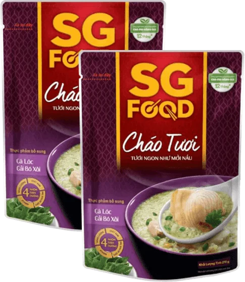 Combo 2 cháo Cá lóc, Cải bó xôi, SG Food, 270g