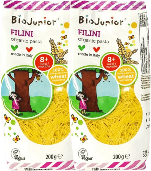 Combo 2 Mì ăn dặm hữu cơ cho bé dạng sợi BioJunior 200g