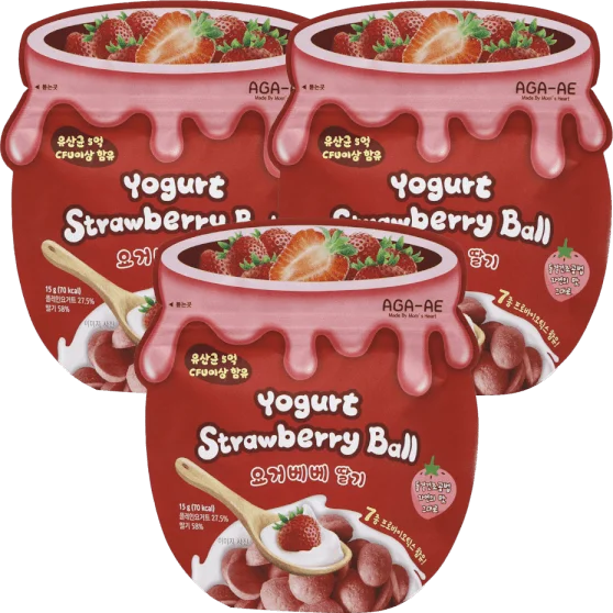 Combo 3 snack sữa chua sấy khô AGA-AE vị dâu (20g)