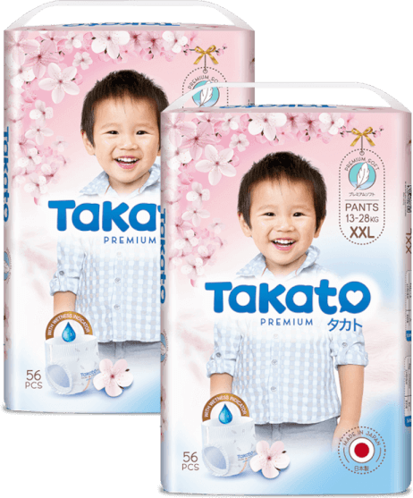 Combo 2 Tã quần Nhật Bản Takato siêu mềm mại (XXL, 56 miếng)
