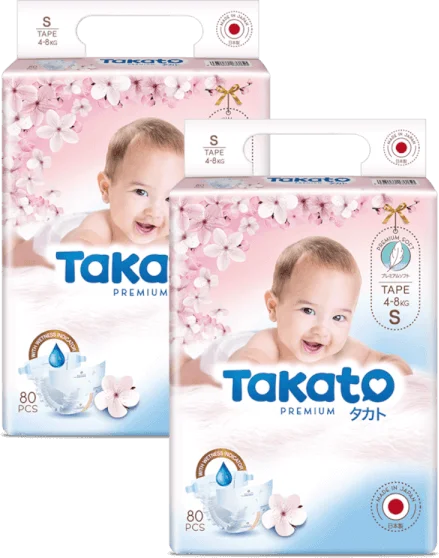 Combo 2 Tã dán Nhật Bản Takato siêu mềm mại (S, 80 miếng)