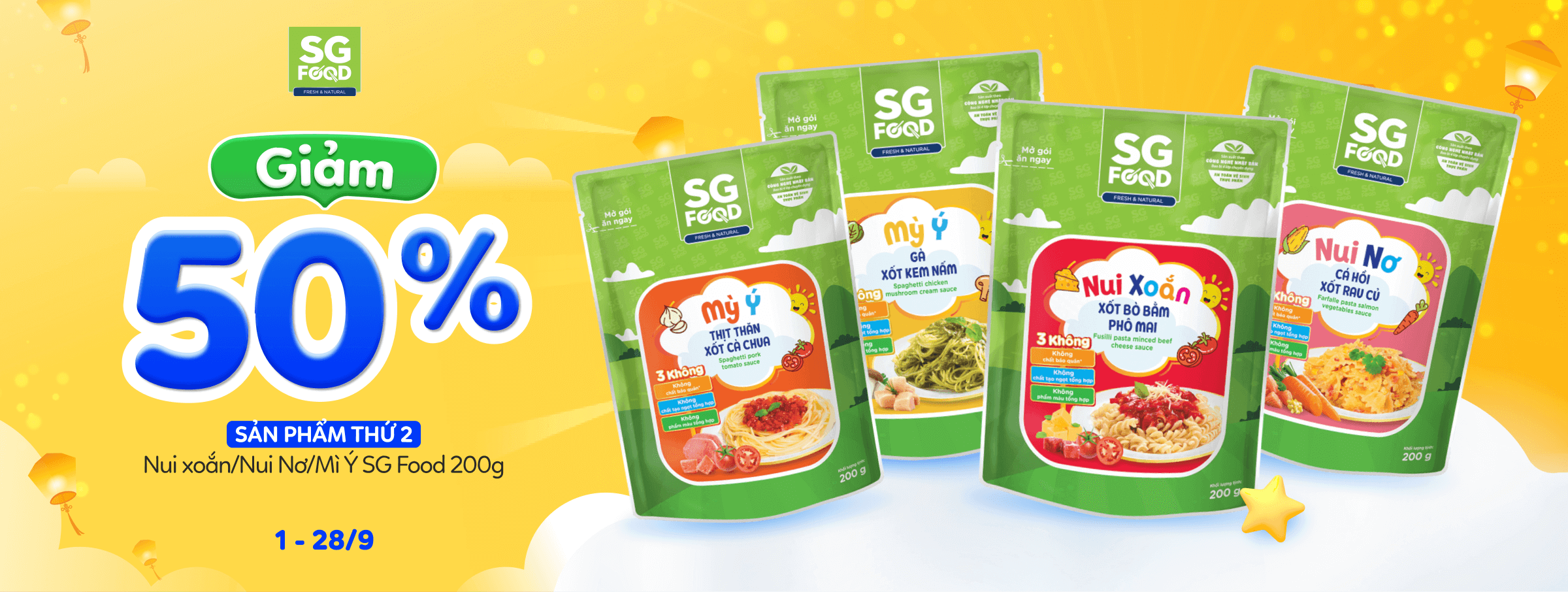 Giảm 25% Combo 2 Mì Ý/Nui Sài Gòn Food - CATE BANNER