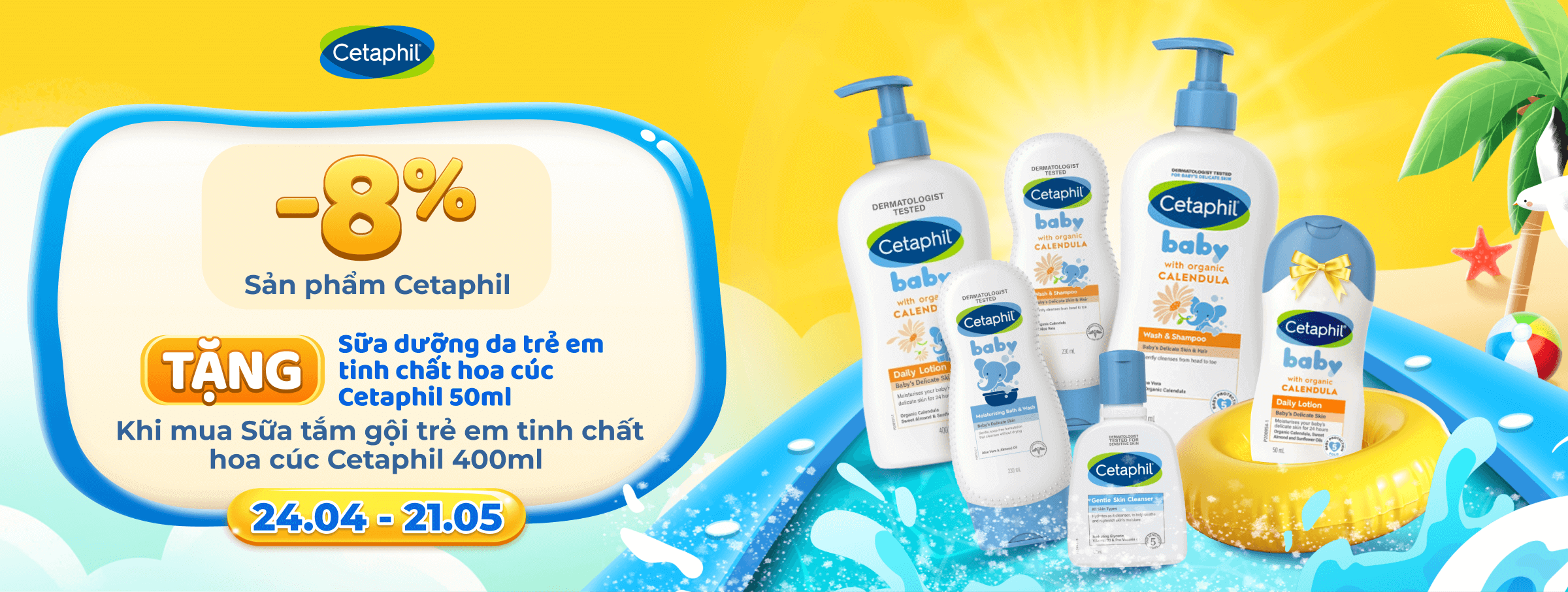 Giảm 8% sản phẩm Cetaphil  - CATE CHĂM SÓC GIA ĐÌNH -T04
