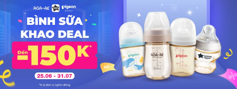 Bình sữa khao deal tới 150K - CATE  đồ dùng mẹ và bé - T7 26372