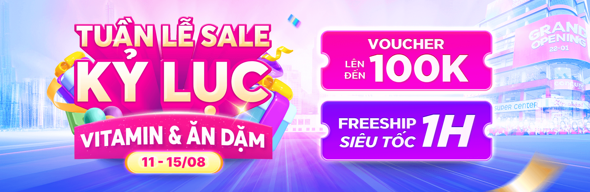 Tuần lễ sale Vitamin Food - Home banner T8