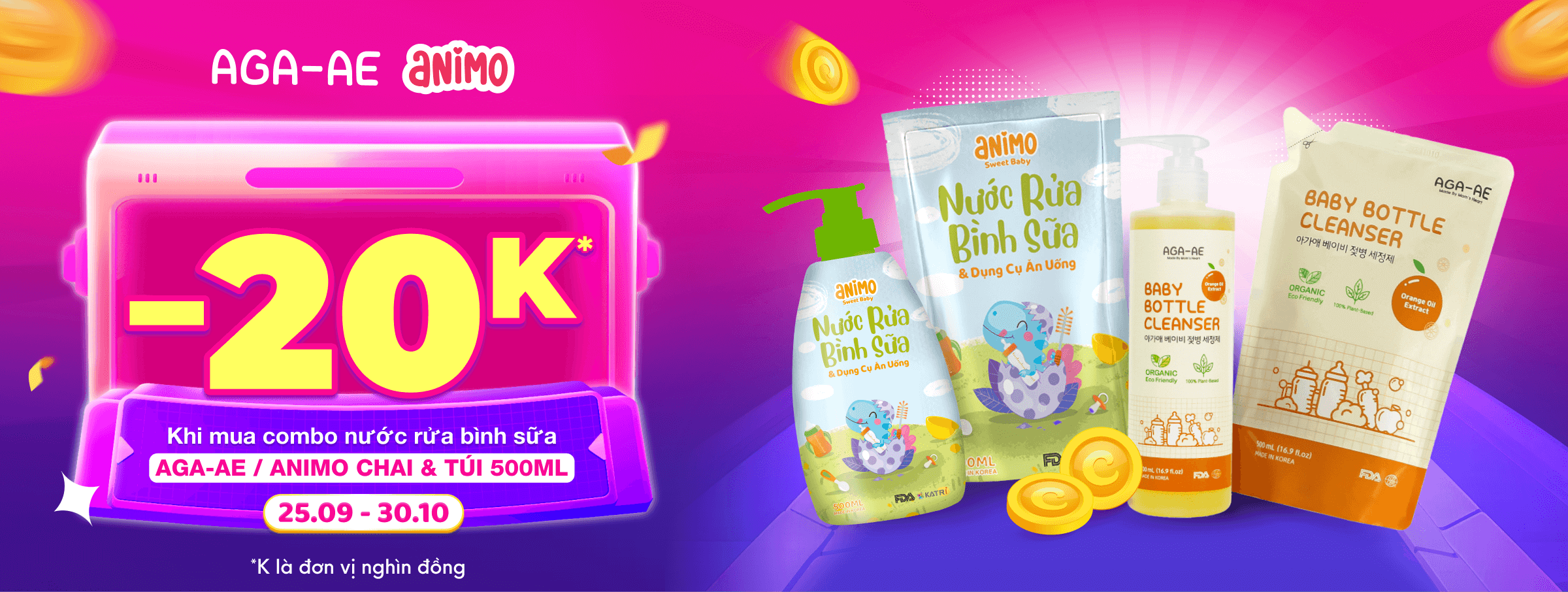 Rửa bình Aga, Animo T10 - SIS