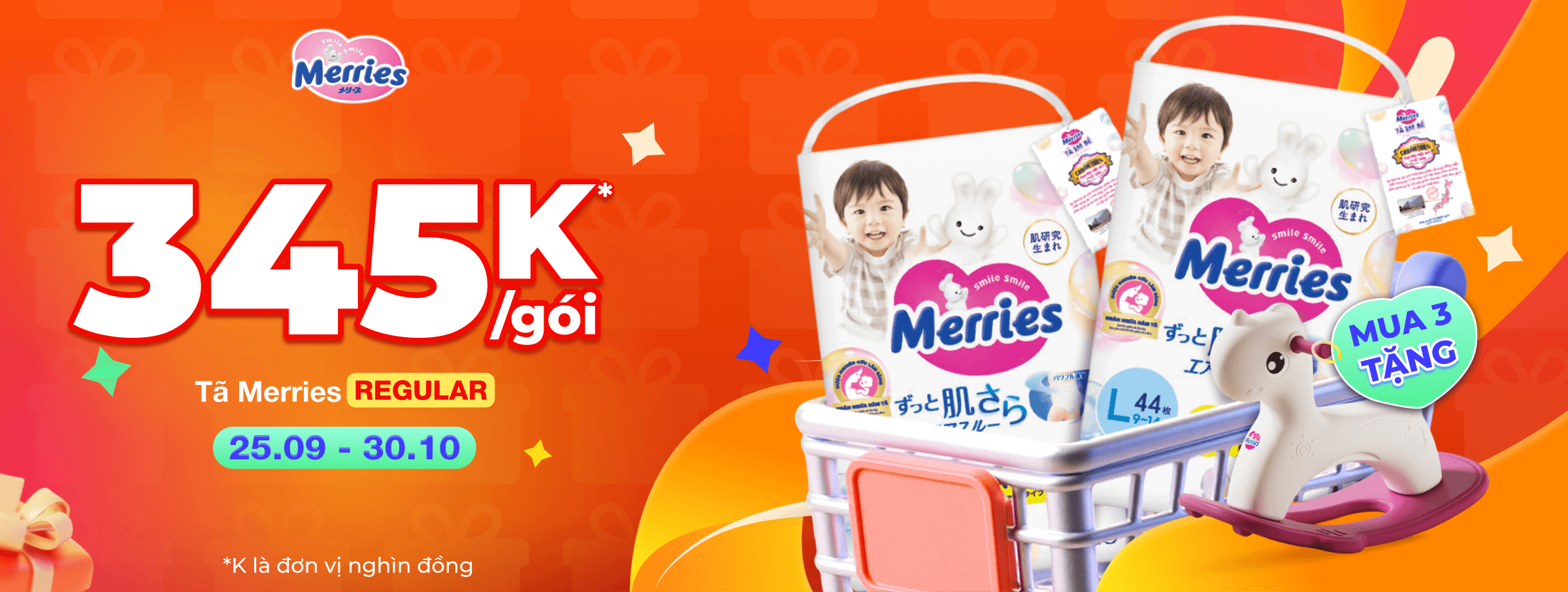 Merries - Mua tã tặng tã T10 - SIS