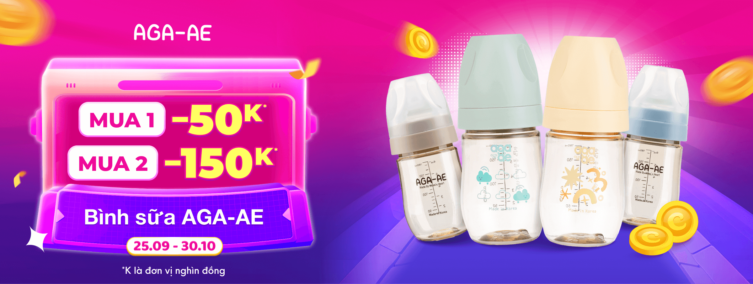 Bình sữa Aga-ae T10  - CATE