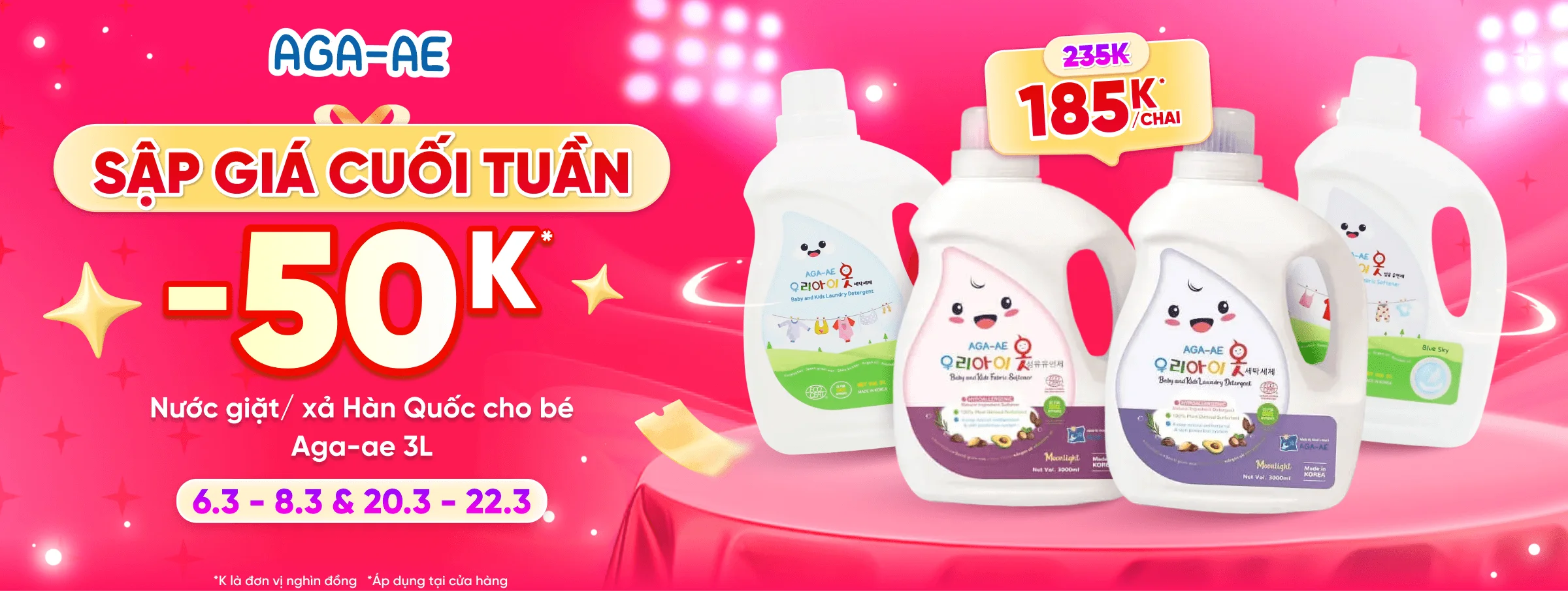 Giặt xả Aga T3 - CATE 