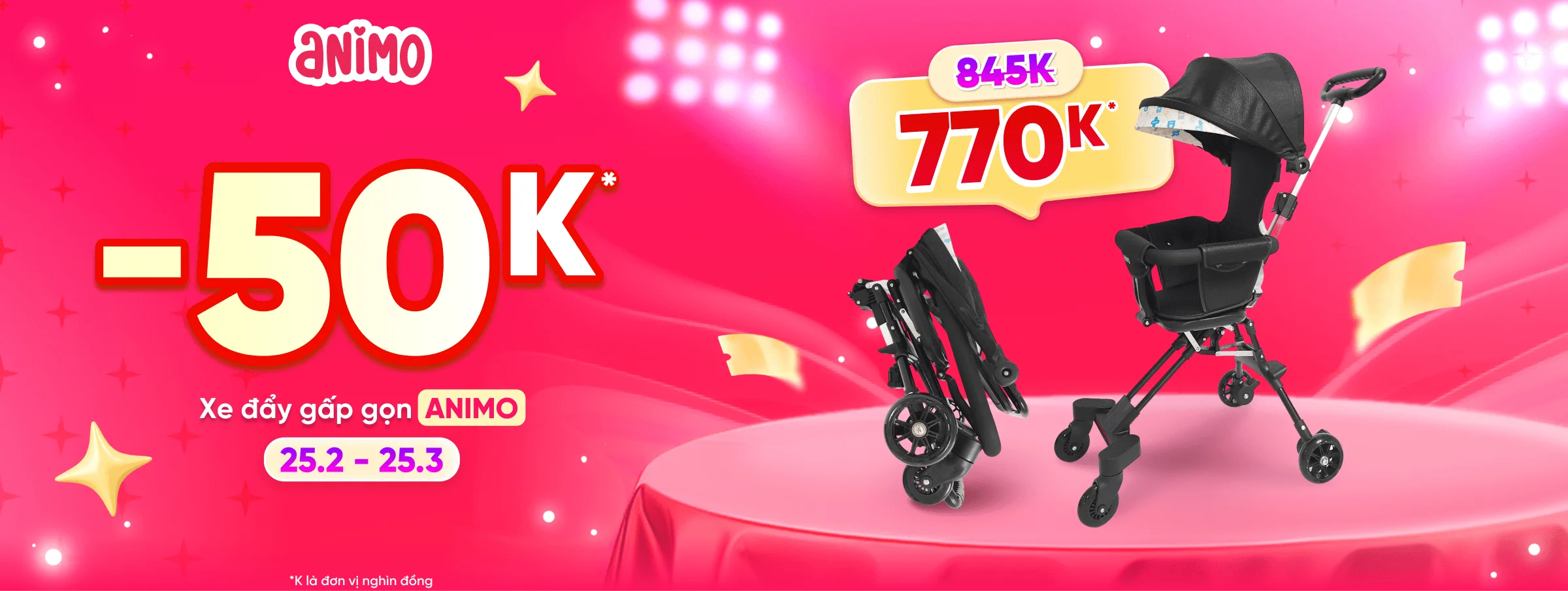 Xe đẩy gấp gọn T3 - CATE