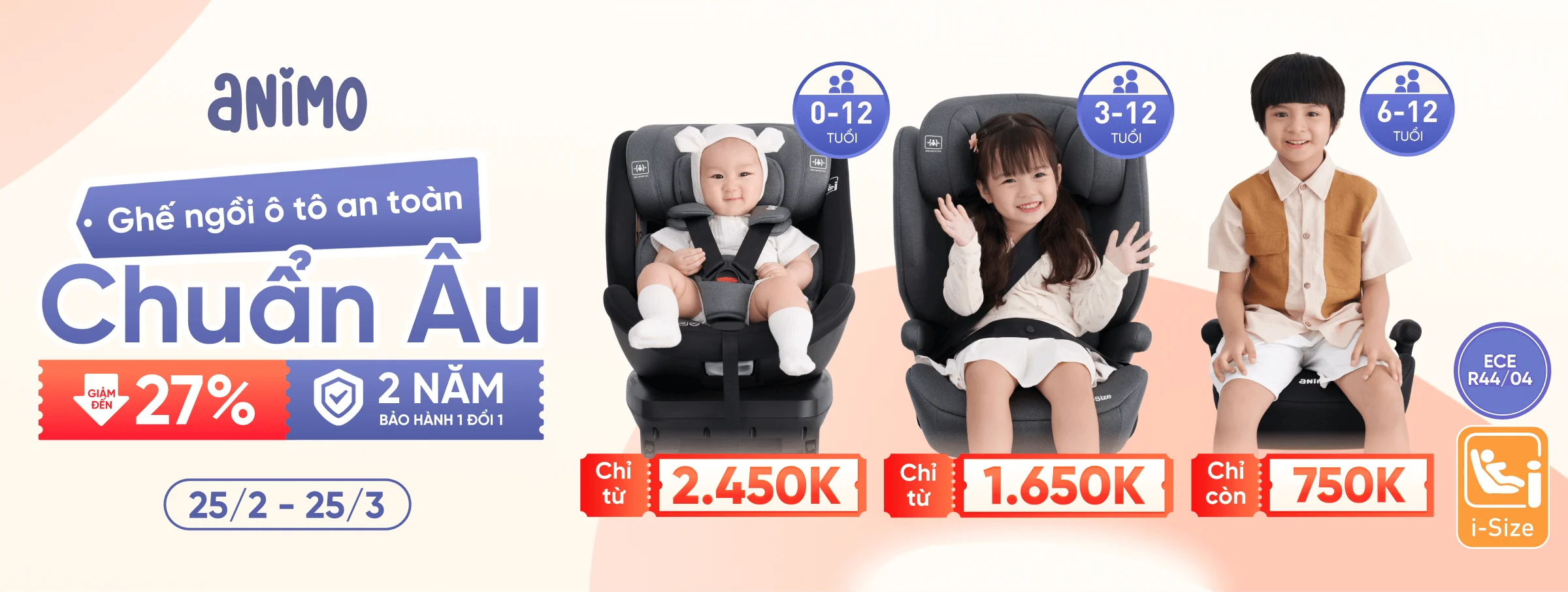 Ghế ô tô Animo T3 - CATE