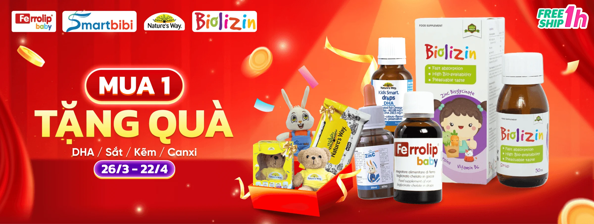 DHA/sắt/kẽm/canxi T4 - CATE 