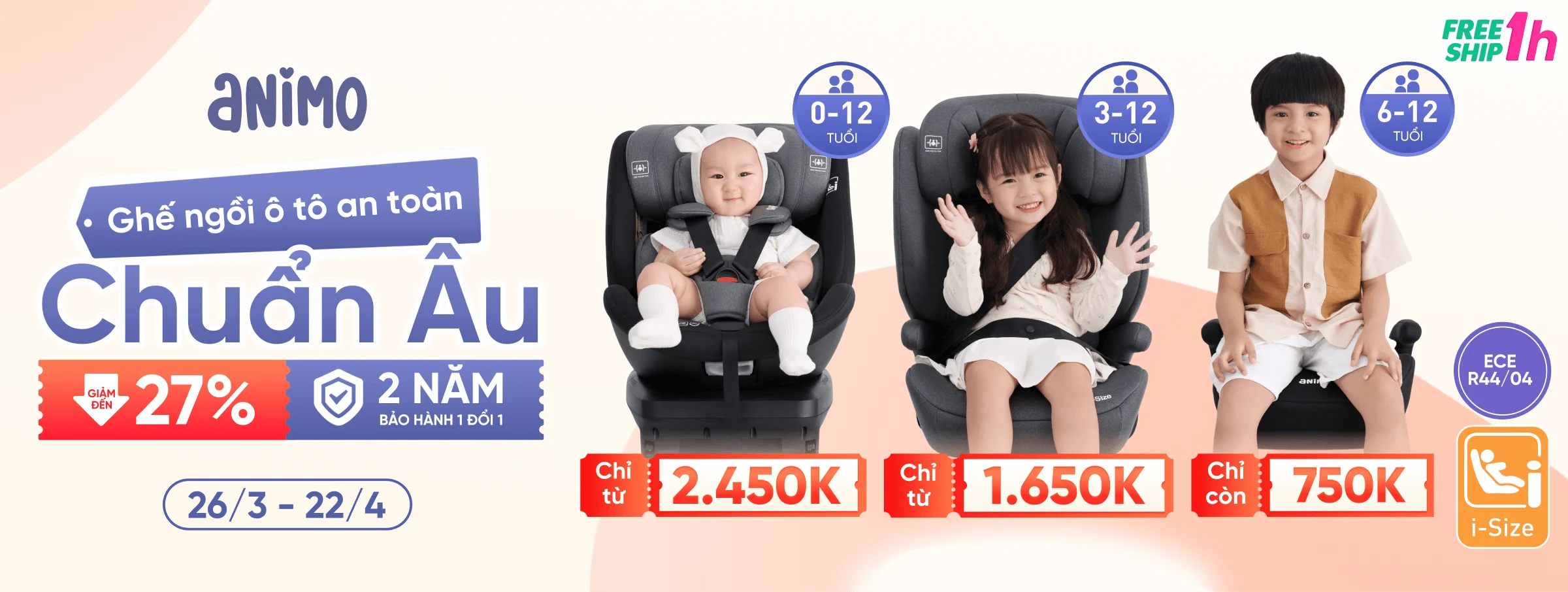 Ghế ô tô Animo T4 - CATE 
