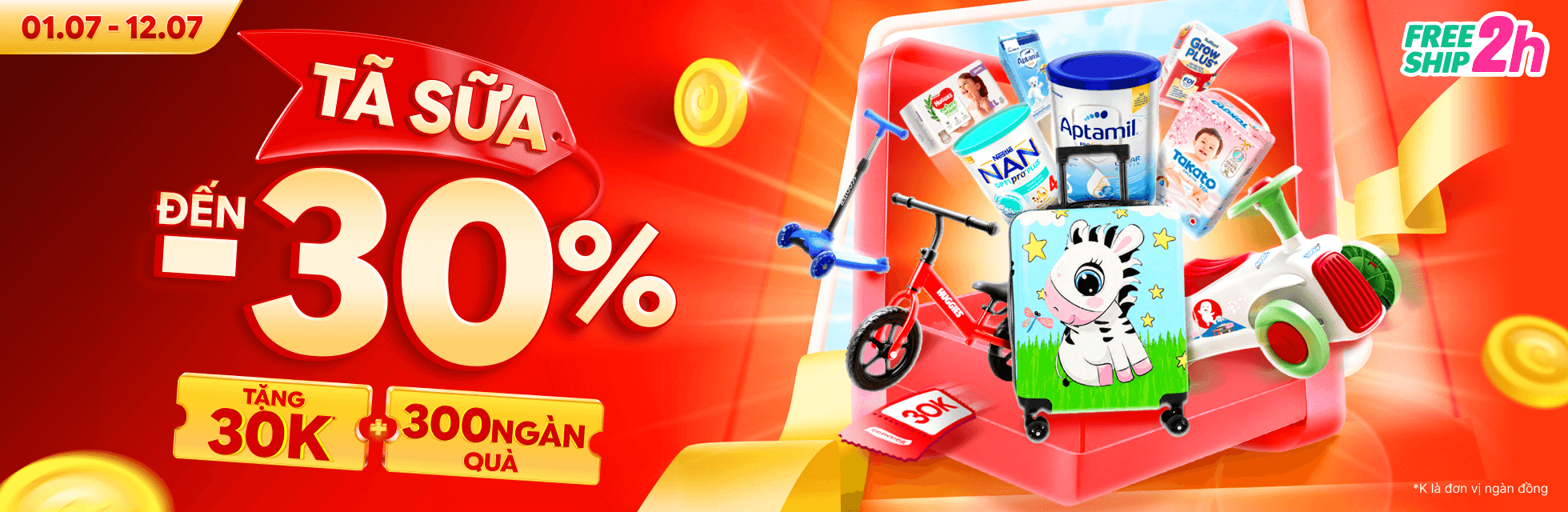 Sales Campaign Tháng 7: TÃ SỮA - ĐẾN 30% - HOME