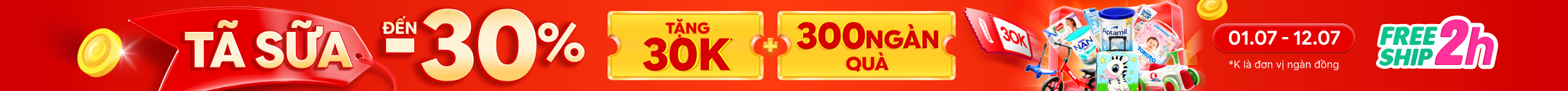 Sales Campaign Tháng 7: TÃ SỮA - ĐẾN 30% - TOP 32828