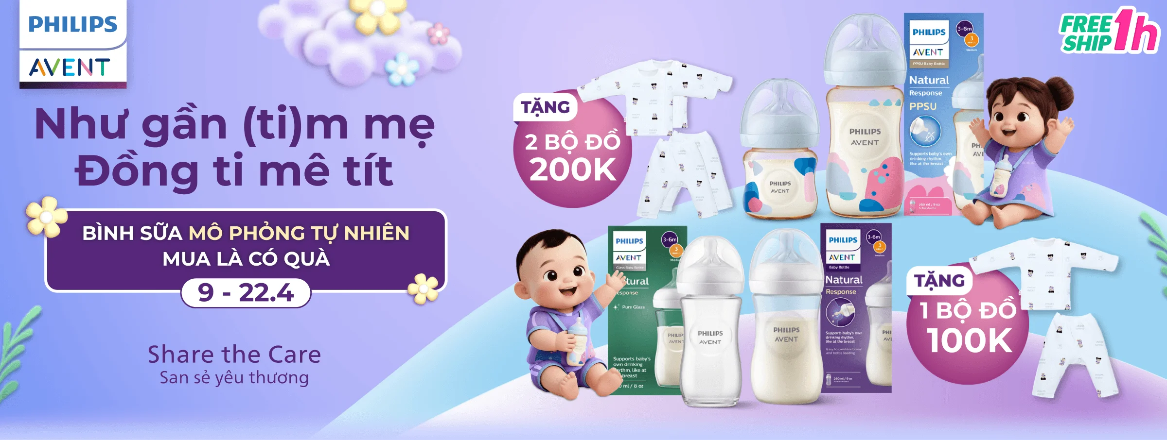 Bình sữa Avent T4 - CATE