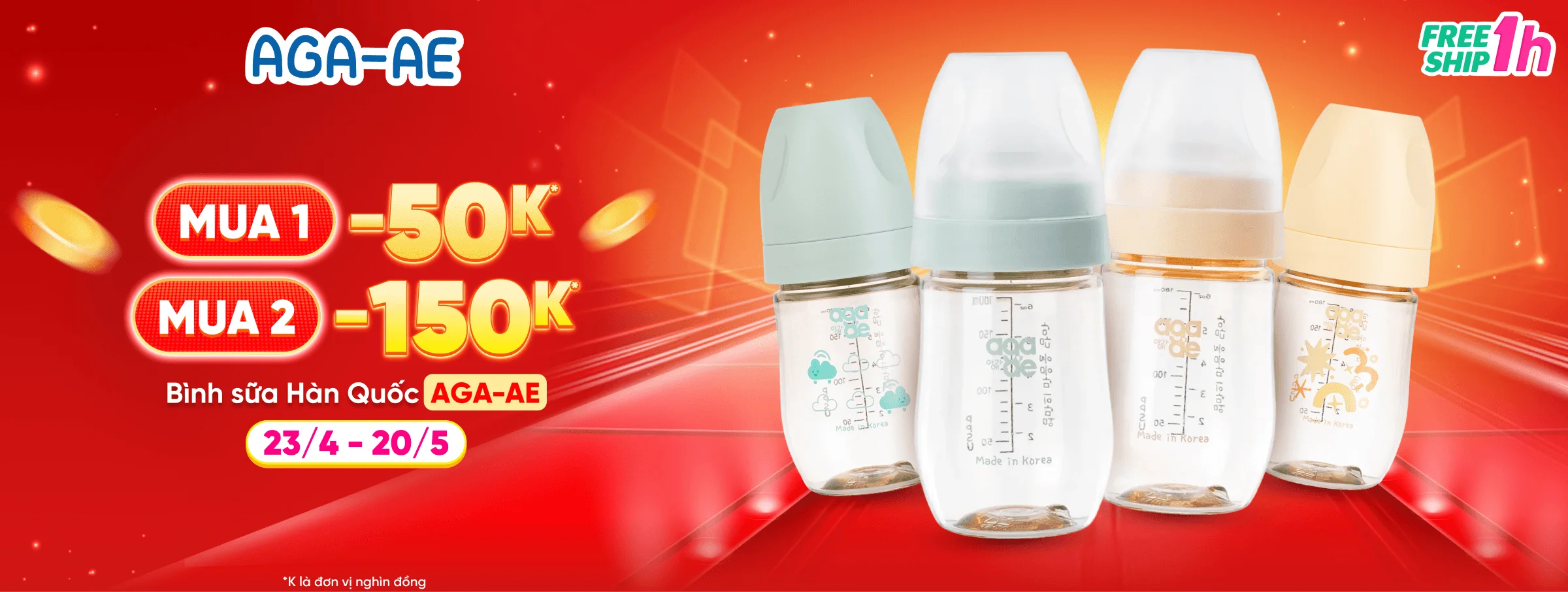 Bình sữa Aga-ae T5 - CATE