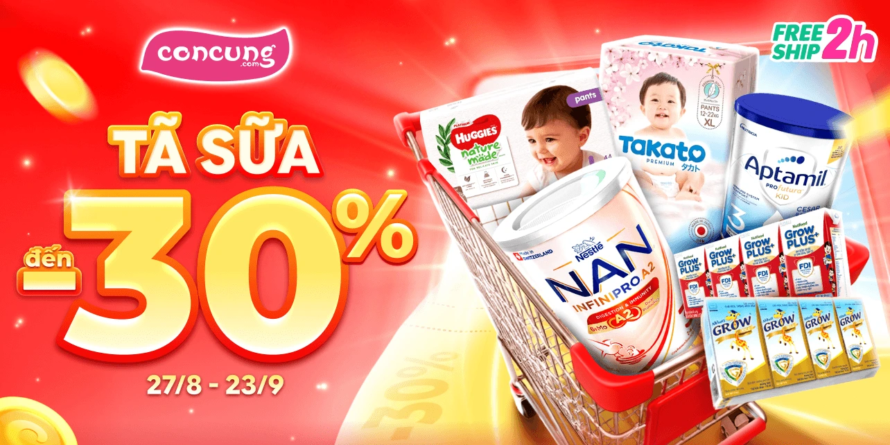 TÃ SỮA GIẢM ĐẾN 30%