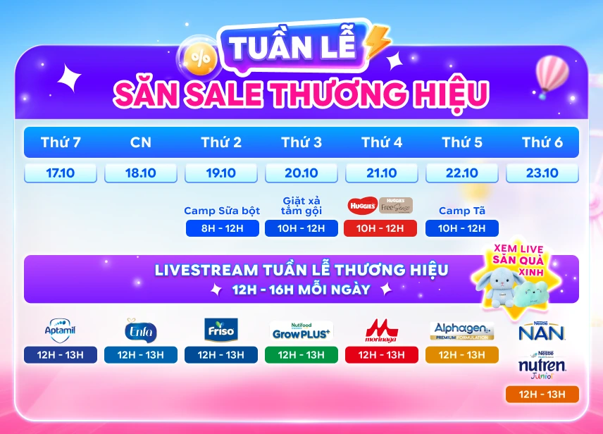 SIÊU SALE THƯƠNG HIỆU - TÃ SỮA GIẢM ĐẾN 30%