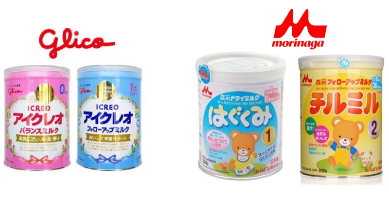 So sánh 2 dòng sữa nhập khẩu từ Nhật phổ biến - Glico và Morinaga 
