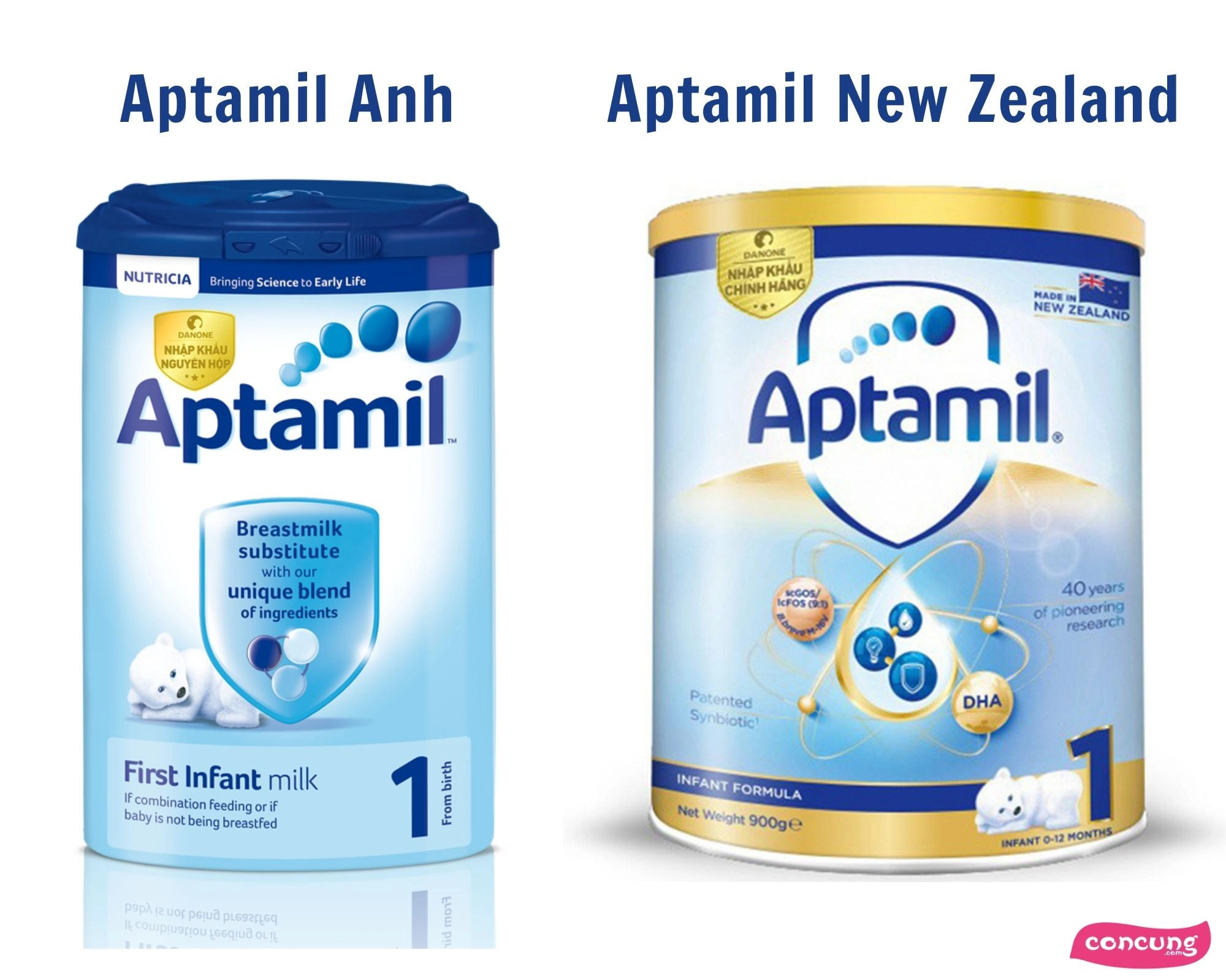 So sánh sữa Aptamil Anh và Aptamil New Zealand, mẹ nên chọn loại nào?