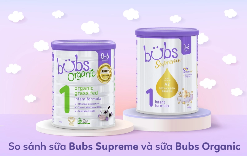 [CHI TIẾT] So sánh sữa Bubs Supreme và Bubs Organic