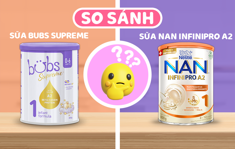 So sánh sữa Bubs Supreme và sữa NAN Infinipro A2: Sữa nào tốt hơn cho bé?
