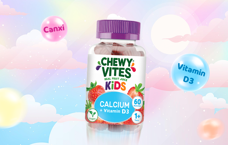 3 lý do ba mẹ nên cho bé thấp còi dùng gummies vitamin CHEWY VITES bổ sung Calcium và vitamin D3