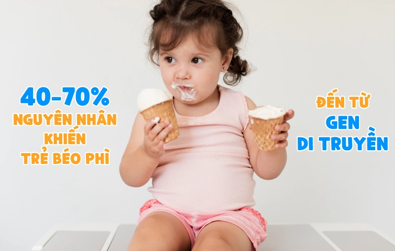 40-70% nguyên nhân khiến trẻ béo phì đến từ gen di truyền