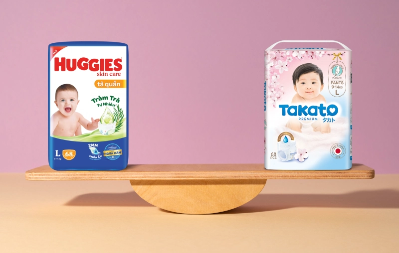 So sánh tã Takato & tã Huggies: Loại nào tốt hơn cho bé?