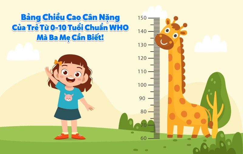 Bảng chiều cao cân nặng của trẻ từ 0-10 tuổi chuẩn WHO mà ba mẹ cần biết!