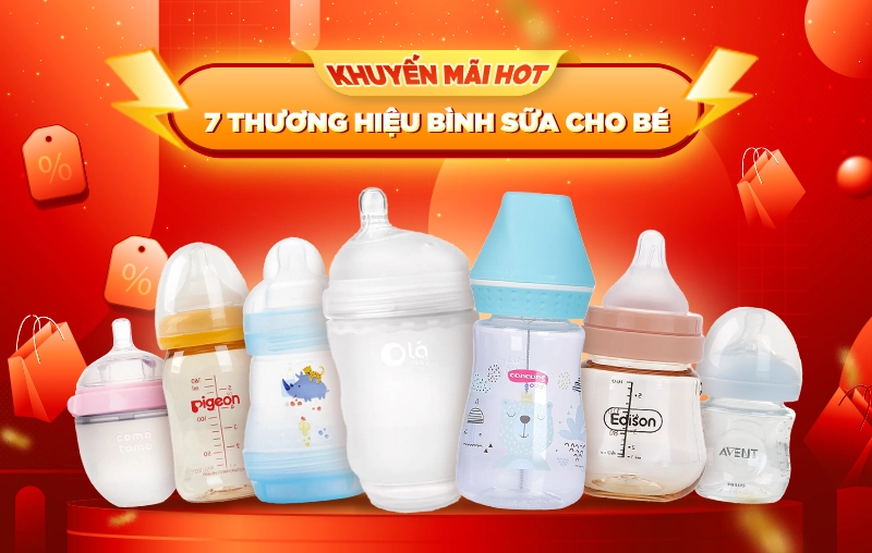Lưu ngay 7 thương hiệu bình sữa cho bé có khuyến mãi hot nhất tại Con Cưng