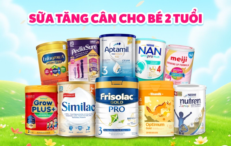 Top 10 sữa tăng cân cho bé 2 tuổi được nhiều mẹ tin dùng
