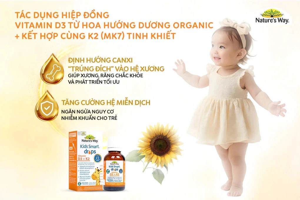 [Giải đáp] Nên uống D3 hay D3K2 cho trẻ sơ sinh? Cần lưu ý điều gì? 