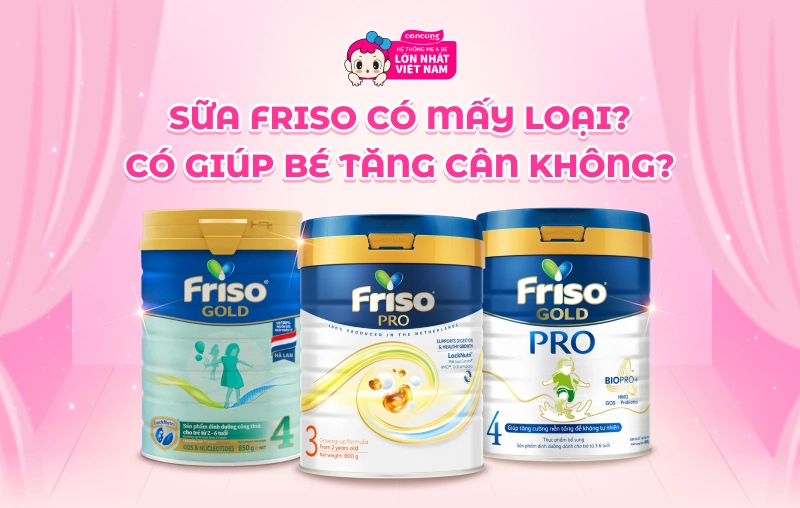 Sữa Friso có mấy loại? Sữa có giúp bé tăng cân không?