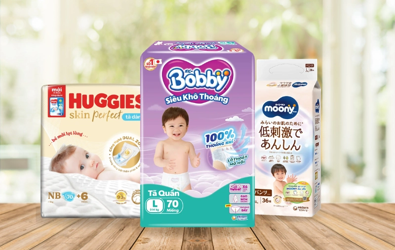 So sánh bỉm Bobby, Huggies, Moony: Mẹ nên chọn loại nào cho bé sinh mổ?