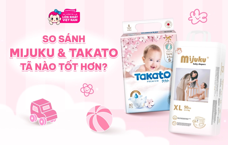 Review tã Mijuku là của nước nào? So sánh Mijuku và Takato tã nào tốt hơn?