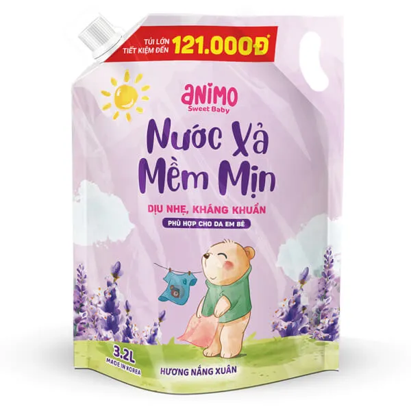 Nước xả Hàn quốc Animo hương Nắng xuân 3,2L giá tốt