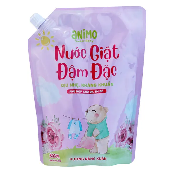 Nước giặt Hàn quốc Animo hương Nắng xuân 800ml (Hồng phấn)