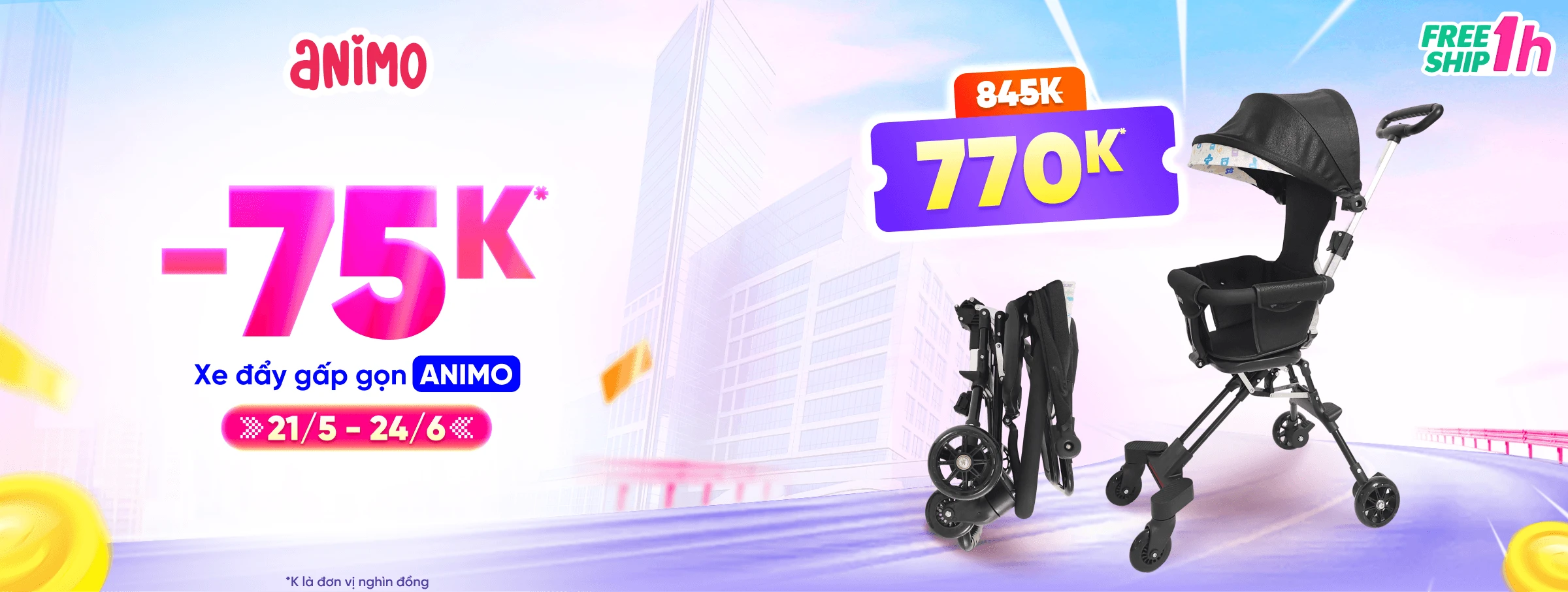 Xe đẩy Animo Compact