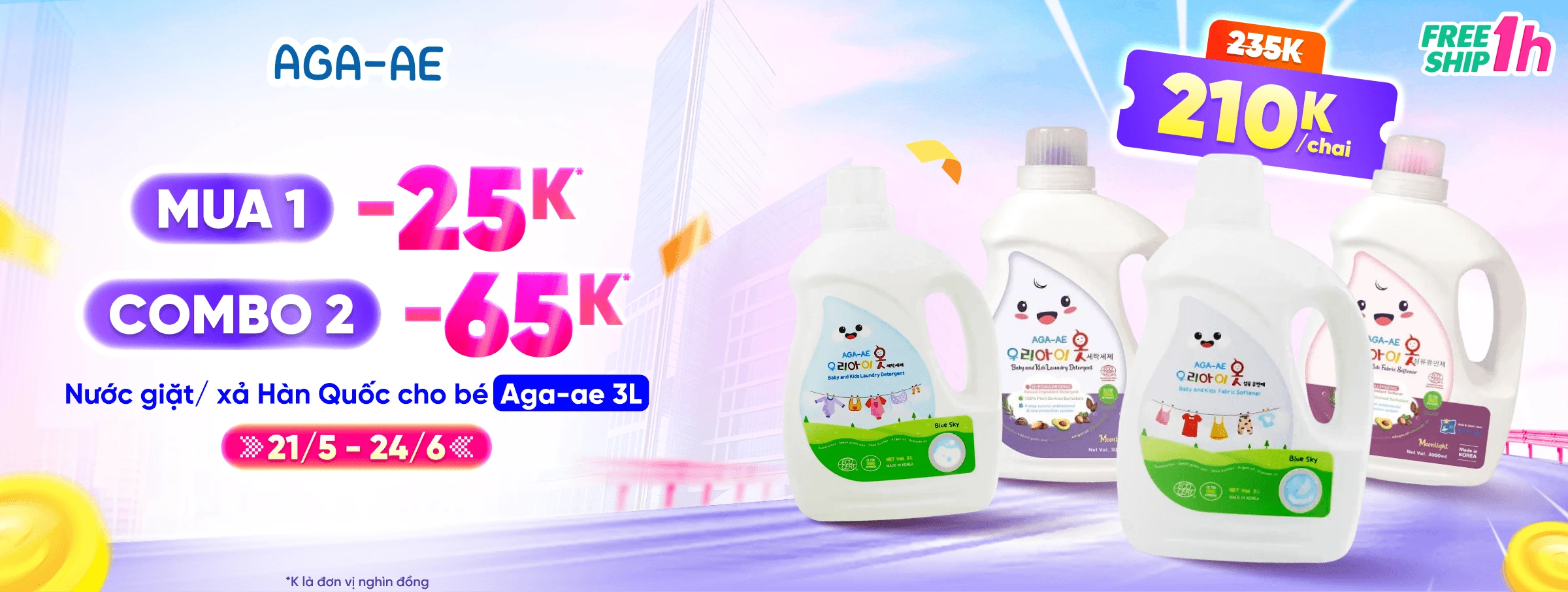 1. Giặt xả Aga