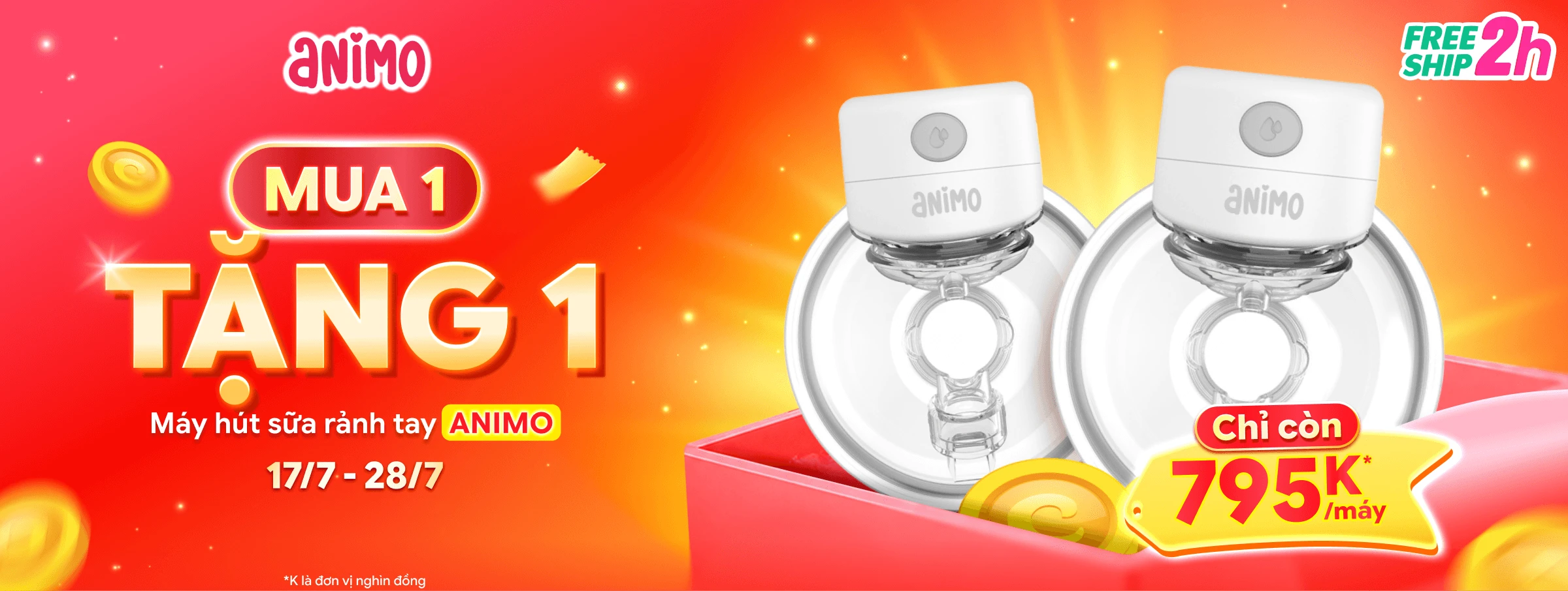 Banner Mua 1 tặng 1 máy rảnh tay Animo