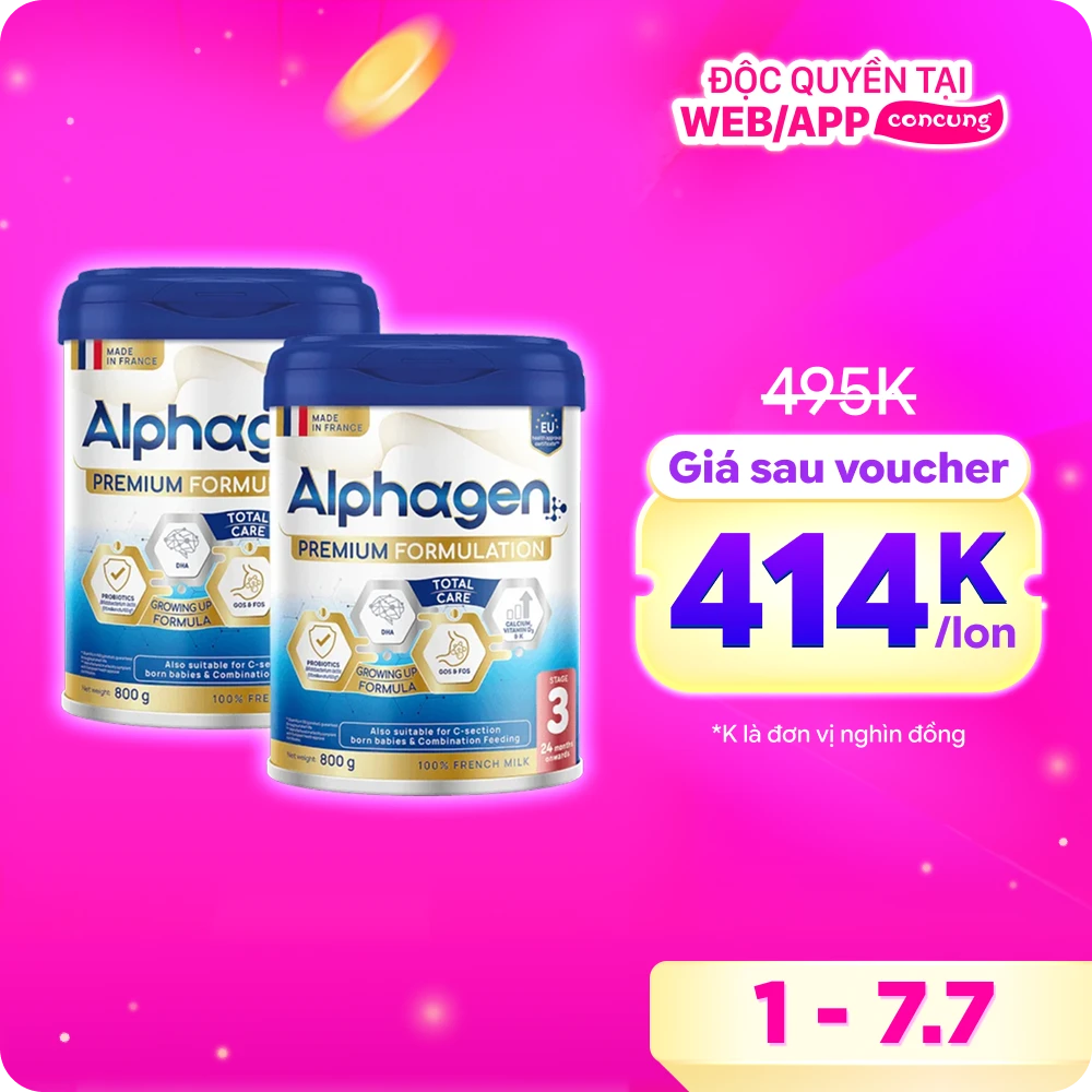 Combo 2 Sữa Alphagen Premium Formulation Total Care Growing Up Formula 800g (từ 24 tháng trở lên)